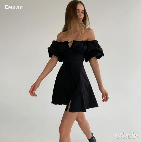 Рокля с буфан ръкави р-р M/L, снимка 1