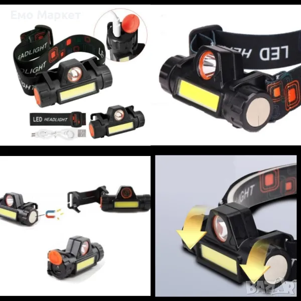 FL 61 Челник с регулируема LED и COB яркост, магнитен клипс и USB зареждане, снимка 1