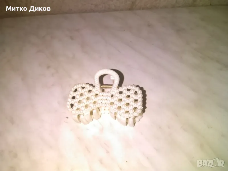 Щипка за коса нова перли 80х52х41мм, снимка 1