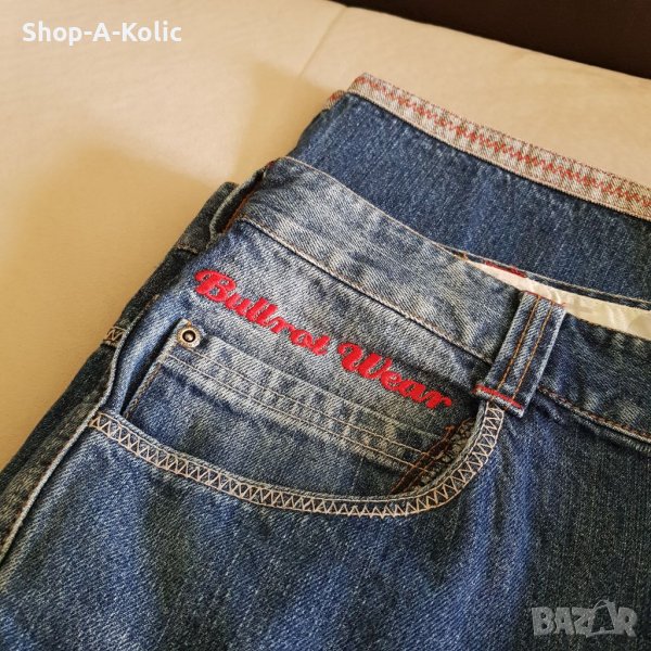 Original Vintage Retro 90's BULLROT WEAR CLOTHING CORP. Denim Hip Hop Rap Graffiti Embroidered Jeans, снимка 1