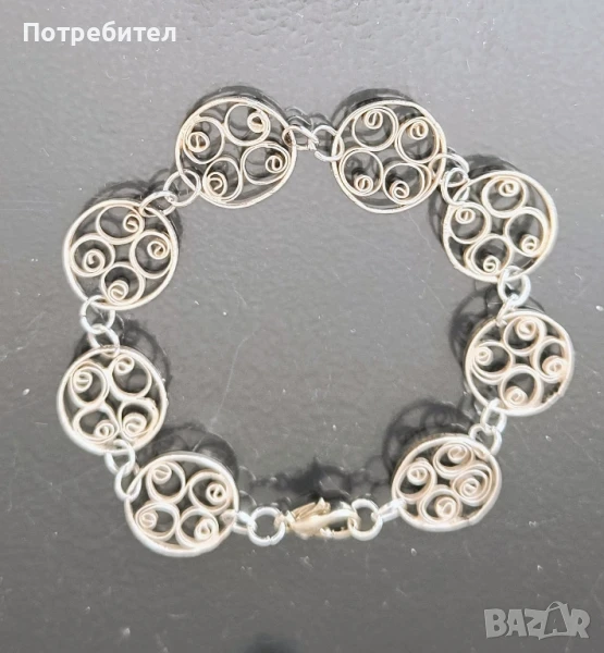 Сребърна гривна, снимка 1