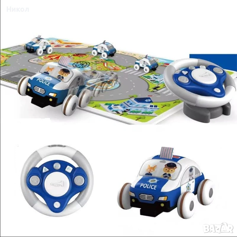 Интересна и безопасна полицейска мека кола Mondo, с дистанционно и звуци 🚓, снимка 1