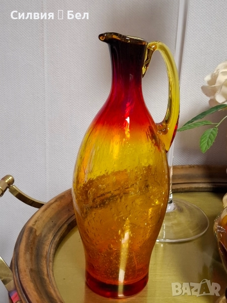 Винтидж стомна Арт стъкло , снимка 1