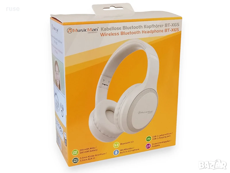НОВИ! Безжични Bluetooth слушалки MusicMan BT-X65, снимка 1