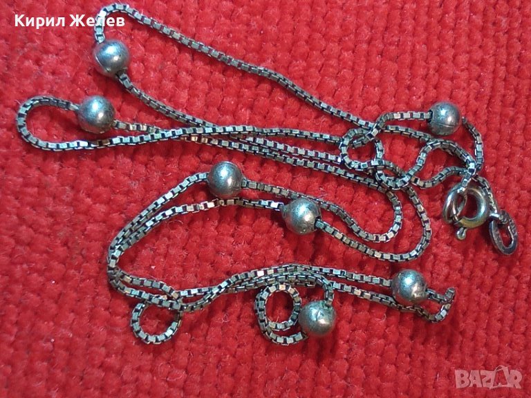 ПОСРЕБРЕНО СТАРО ФИНО ВИНТИДЖ АРТ КОЛИЕ от БЛАГОРОДНА НЕРЪЖДАЕМА СТОМАНА с ПЕЧАТ 925 ЛАНЧЕ 40047, снимка 1