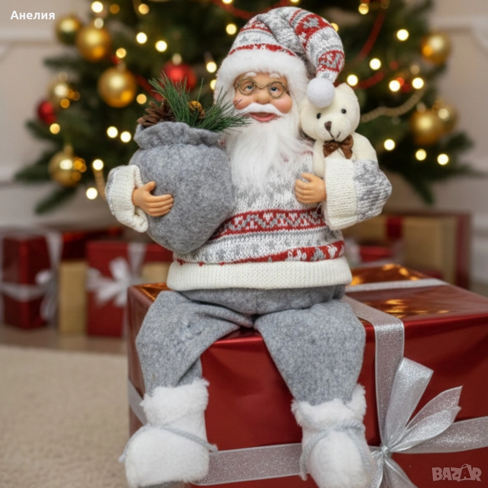 Голям Дядо Коледа с торба и мече, снимка 1