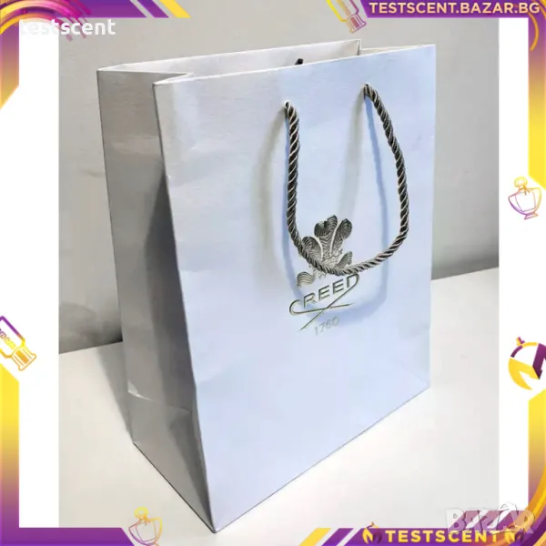 Празна бутикова подаръчна торба Creed - бяла 31x21cm торбичка, снимка 1