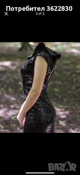 Черна бална рокля на пайети, снимка 1