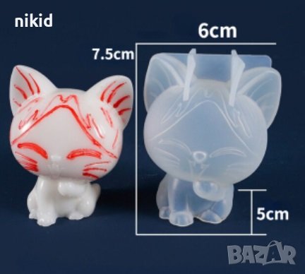 3d Коте Котенце силиконов молд декор украса фондан торта шоколад гипс смола бижута, снимка 1