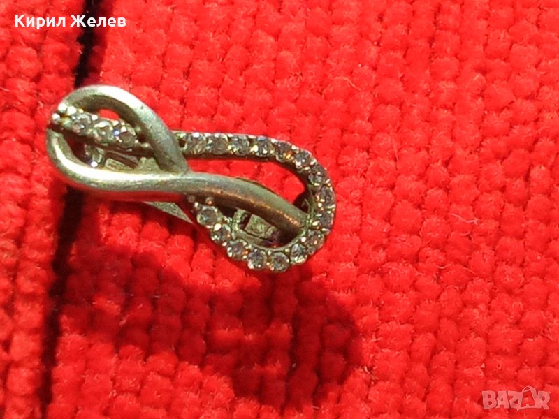 СРЕБЪРНА СКЪПОЦЕННА АРТ ОБЕЦА СРЕБРО 925 с МИНИАТЮРНИ ФАСЕТИРАНИ ЦИРКОНИ 25725, снимка 1