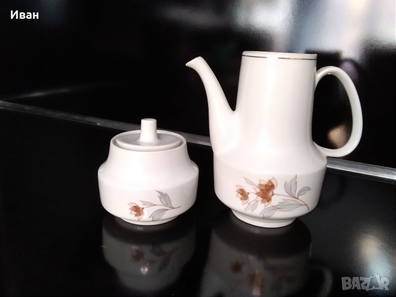 Продавам каничка за кафе и захарница от български порцелан, снимка 1