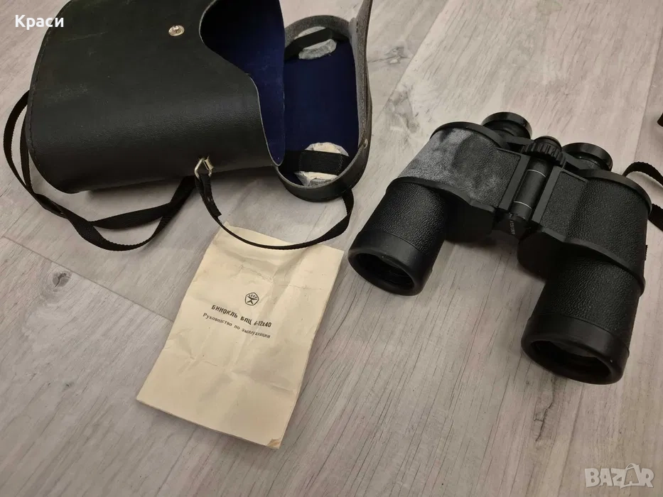 Рядък Съветски бинокъл Tento 12x40 BPC4 Made in USSR С паспорт, снимка 1