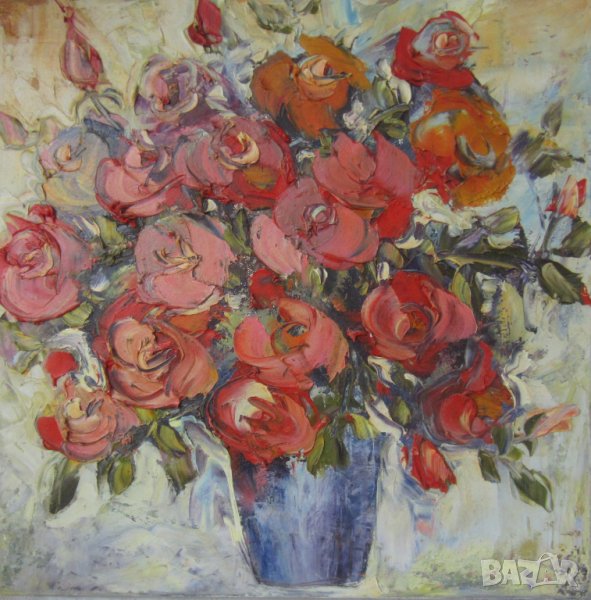 Цветя букет - Мима / Art by MiMa kartina painting oil / canvas картина, снимка 1