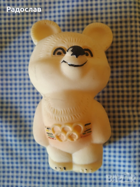 СССР сувенир фигура мечето Миша Олимпиадата в Москва , снимка 1