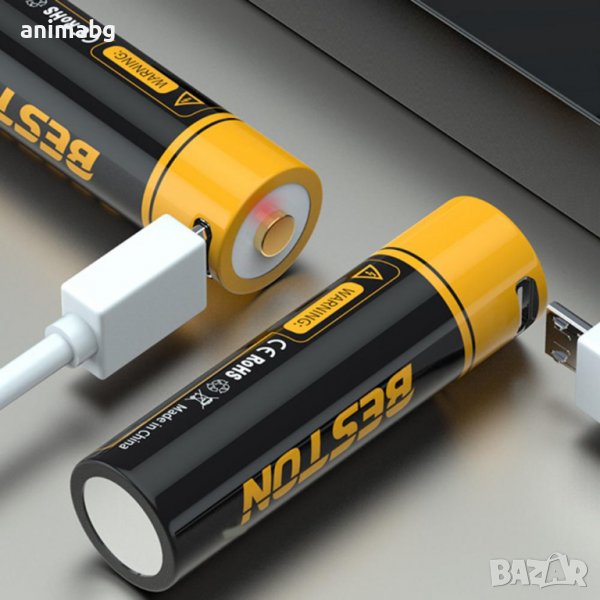 ANIMABG Литиево-йонни презареждащи батерии, AА, 1.5V, 3500mWh, Бързо зареждане, 2 броя, снимка 1