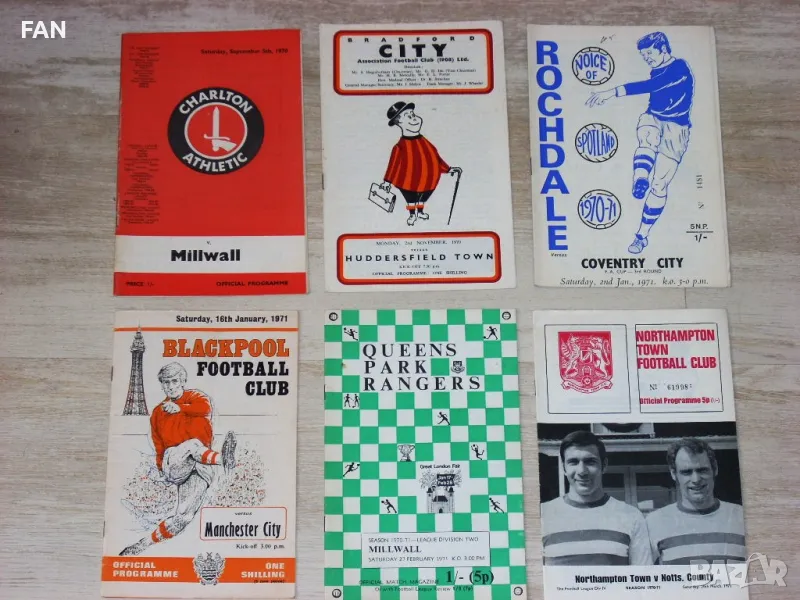 Манчестър Сити Чарлтън Милуол Ковънтри Блякпул оригинални английски футболни програми сезон 1970/71, снимка 1