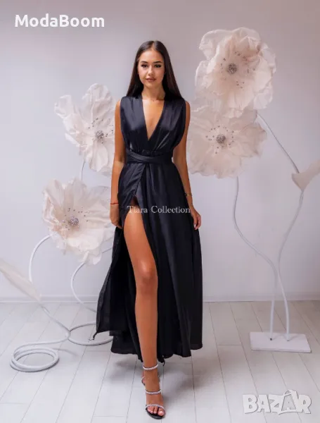 Черна дълга дамска луксозна рокля , снимка 1