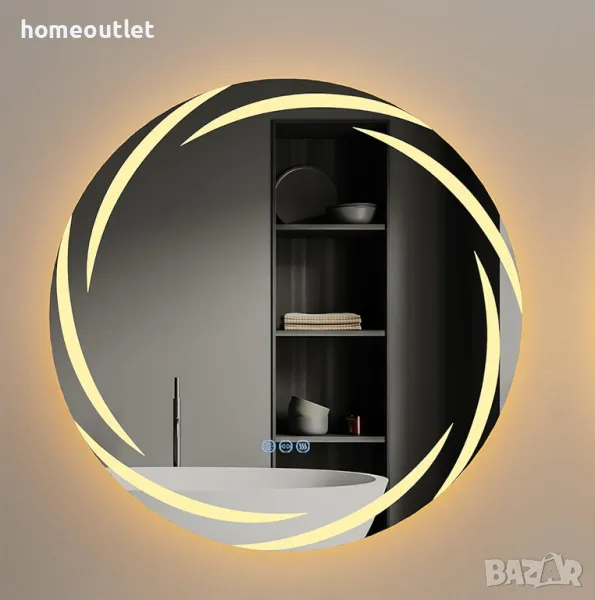 ПРОМОЦИЯ Стенно LED огледало с кръгла форма LUVODI XMR-Y18-928-EU, снимка 1