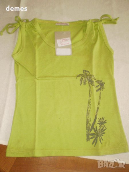 Детска блуза без ръкави цвят зелена ябълка размер 116 нова, снимка 1