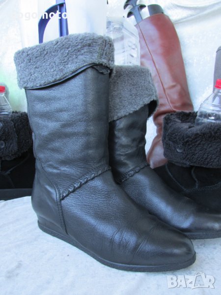 топли боти, ботуши N- 38 - 39, 100% естествена кожа + топла подплата от силиконови фибри, снимка 1