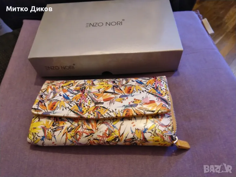 Дамско портмоне ENZO NORI модел IZABEL естествена кожа ново в кутия 20х11см, снимка 1
