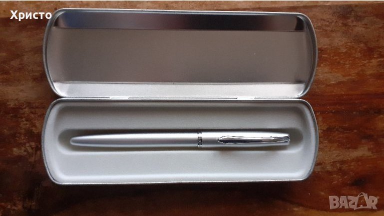 писалка Пеликан Peliкan сребрист метал в кутия, снимка 1