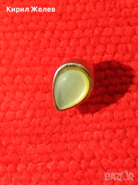 ЕЛЕГАНТНА СТИЛНА СТЕБЪРНА ОБЕЦА АНГЛИЯ СРЕБРО 925 с ШЛИФОВАН ЛУНЕН КАМЪК 26969, снимка 1