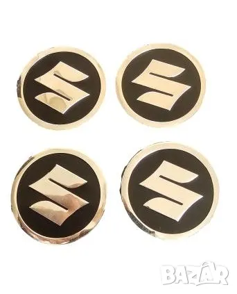 Метални стикери за капачки на джанти или тасове SUZUKI – 60 мм (Комплект 4 броя), снимка 1