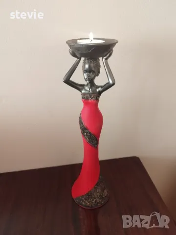 Свещник - фигура на африканско момиче, снимка 4 - Статуетки - 48903000