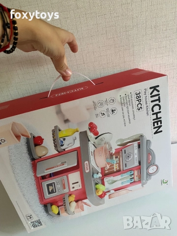 Малка кухня с мивка с течаща вода - 46 см. - розова или синя, снимка 6 - Образователни игри - 51699993