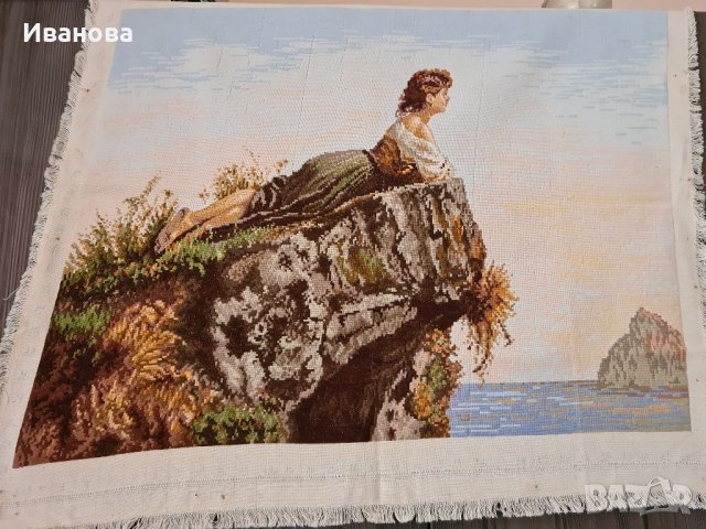 Продава гоблен " Момичето на скалата", снимка 1 - Гоблени - 33525265