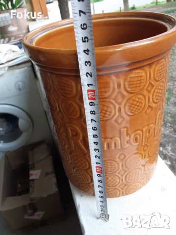 СТАРА ВАЗА САКСИЯ НЕМСКА КЕРАМИКА RUMTOPF, снимка 2 - Антикварни и старинни предмети - 53486493