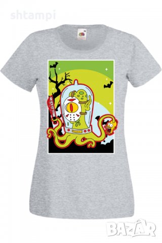Дамска тениска The Simpsons Alien,Halloween,Хелоуин,Празник,Забавление,Изненада,Обичаи,