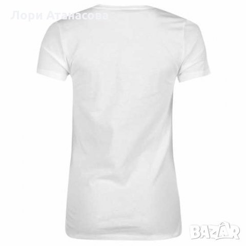  Бяла дамска тениска kickers със свеж принт , снимка 2 - Тениски - 28475758