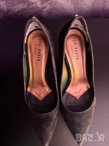 Ted Baker обувки на ток велур, тъмно сини, размер 36.5, снимка 7 - Дамски обувки на ток - 52319512