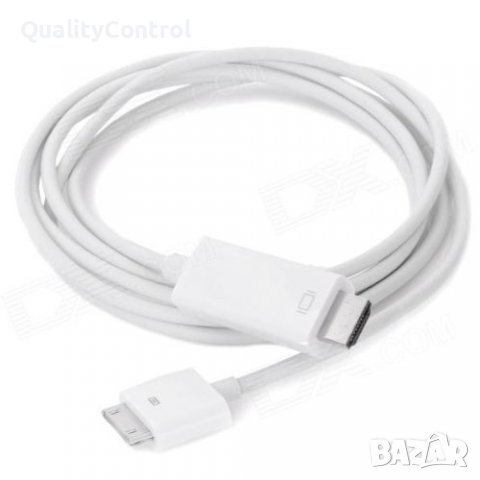 2 м. Преходник HDMI 1080P (мъжки) към 30Pin Dock (мъжки) за iPhone 4/4S, iPad 2/3, проектори и т.н., снимка 1 - Други - 37052068