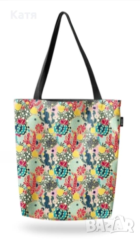Чанта Cush be Пъстри кактуси, снимка 2 - Чанти - 53501803