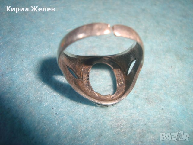 СТАР СРЕБЪРЕН МАРКОВ ПРЪСТЕН ОКСИДИРАНО СРЕБРО 925 с МЯСТО за ВГРАЖДАНЕ на СКЪПОЦЕНЕН КАМЪК 25288, снимка 7 - Пръстени - 34895848