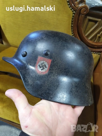 Стара немска военна каска ww2, снимка 5 - Антикварни и старинни предмети - 53590151