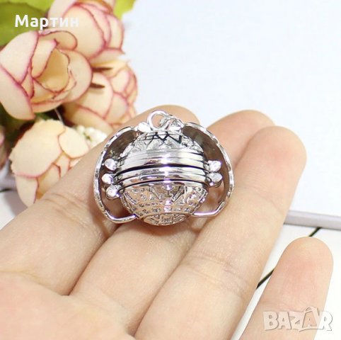 Огърлица медальон ангелски крила със снимки - сребърен и златен цвят, снимка 13 - Колиета, медальони, синджири - 27141654