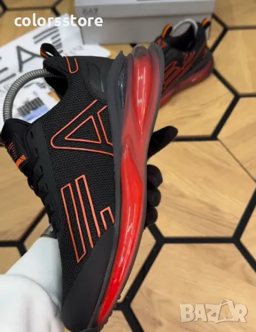 Мъжки маратонки  EA черно с червено/BR60z, снимка 2 - Маратонки - 49916818