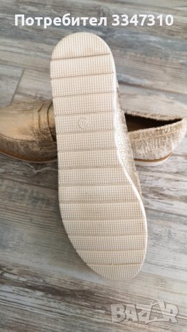 Ежедневни Красиви Дамски Обувки с Напукан Златен Ефект Мека Материя, снимка 4 - Дамски ежедневни обувки - 38111052