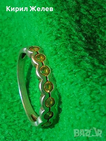 Стар СКЪПОЦЕНЕН СРЕБЪРЕН ПРЪСТЕН СРЕБРО 925 АНГЛИЯ с ЮВЕЛИРНО ФАСЕТИРАН ЖЪЛТ ЗЛАТЕН ТОПАЗ 39895, снимка 18 - Пръстени - 42638207