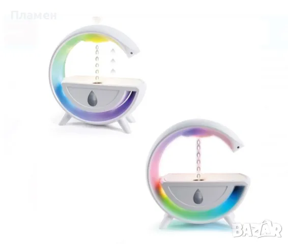 Led лампа с овлажнител дифузер с тонколона и Bluetooth 23х23х8 см.USB