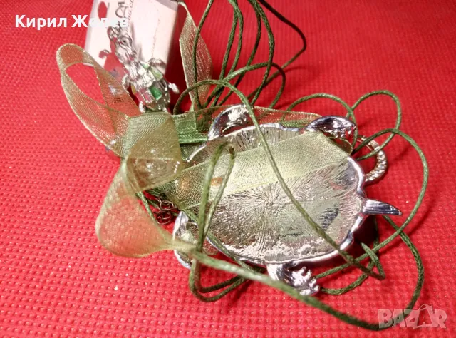 СРЕБРИСТ БИЖУТЕРИЕН ВИНТИДЖ АРТ КОМПЛЕК КОЛИЕ и ОБЕЦИ с КОСТЕНУРКИ 47365, снимка 12 - Бижутерийни комплекти - 47285625