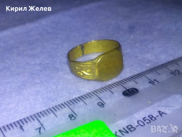 СТАРИНЕН БРОНЗОВ ОРНАМЕНТИРАН РЕТРО ПРЪСТЕН КЛАСИЧЕСКИ МОДЕЛ МАЙСТОРСКА РЪЧНА ИЗРАБОТКА 36601, снимка 4 - Антикварни и старинни предмети - 39722676