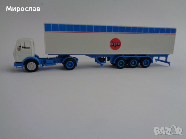 HERPA HO 1/87 КАМИОН ТИР РЕМАРКЕ ИГРАЧКА MERCEDES МОДЕЛ, снимка 1 - Колекции - 42948340