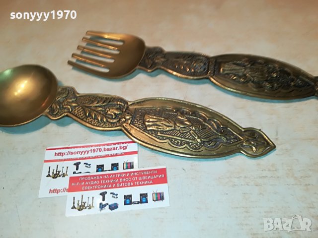 ГОЛЯМИ ВИЛИЦА И ЛЪЖИЦА-МЕД/МЕСИНГ 0207222014, снимка 6 - Антикварни и старинни предмети - 37268455