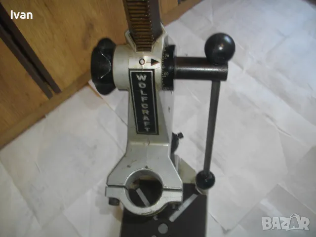 WOLFCRAFT ФРГ МАСИВНА ГОЛЯМА НЕМСКА СТОЙКА ЗА БОРМАШИНА ПРОФЕСИОНАЛНА 8,0кг/работен ход 85мм, снимка 4 - Бормашини - 48253389