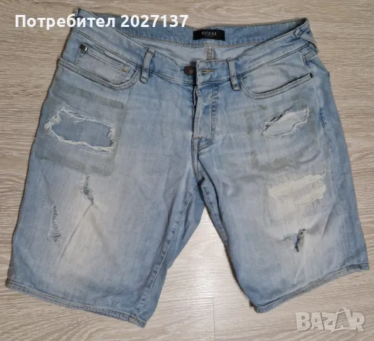 Мъжки къси дънки Guess + подарък тениска, снимка 1